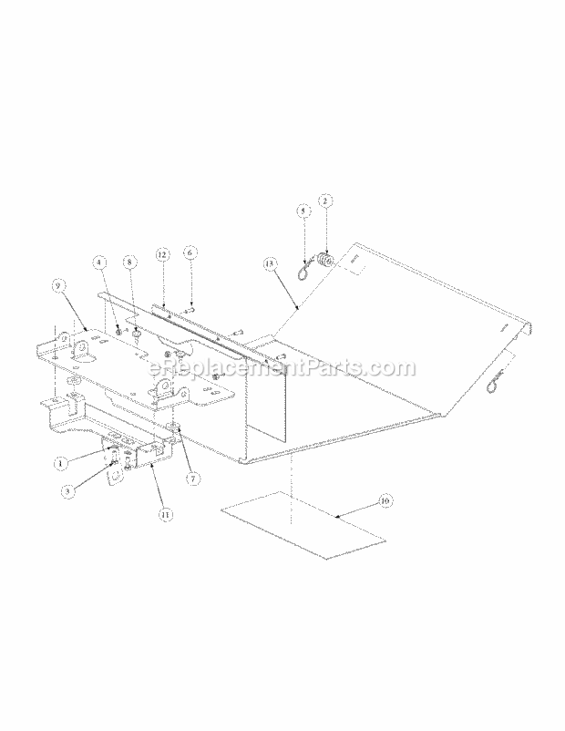 Floor Panel Assembly Diagram and Parts List for M54-HN 53CB5ETW750 Cub Cadet Sprayer